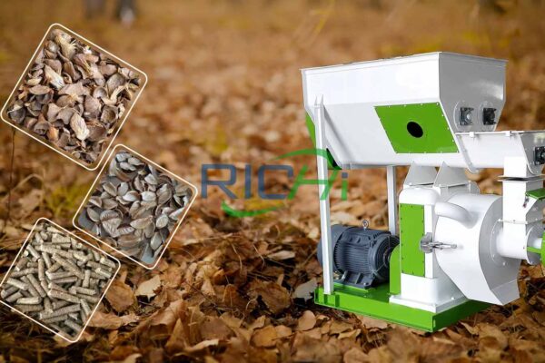 wood pellet machine on site