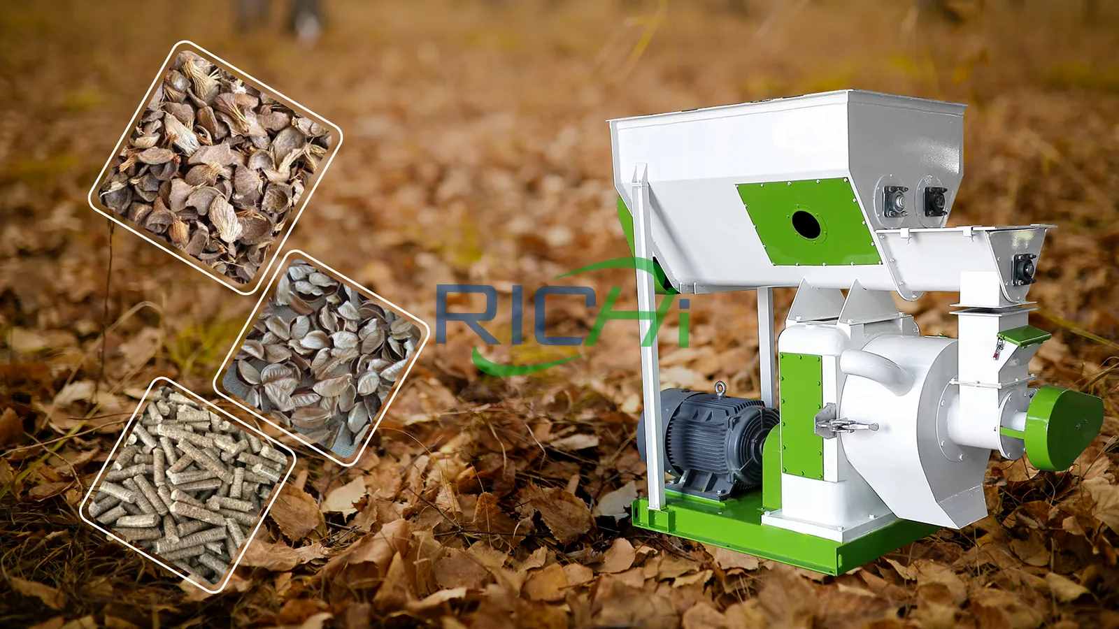 wood pellet machine on site